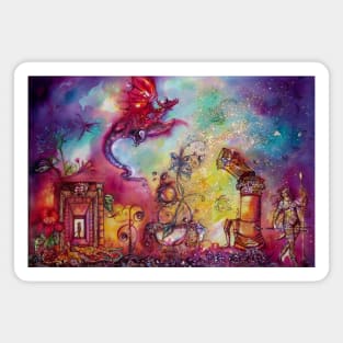 GARDEN OF THE LOST SHADOWS ,FLYING RED DRAGON Magnet